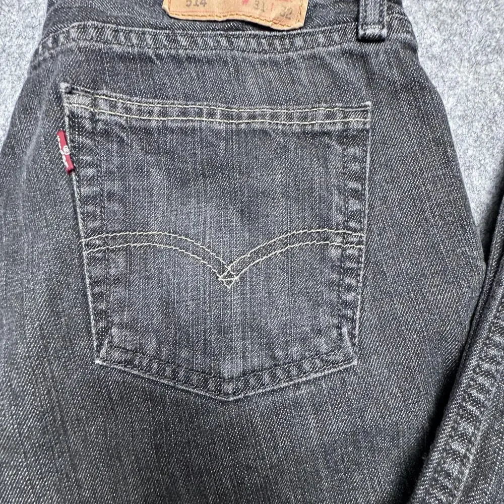Levi's 514 Jeans Mens 31x31 Charcoal Gray Straight Leg Denim Casual Pants